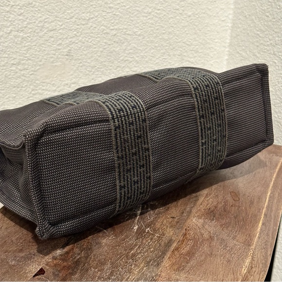 Hermes Handbag Tote PM Yell Line Canvas Gray  HERMES Authentic!!! - Picture 13 of 17